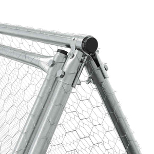vidaXL Chicken Coop Silver 400x105x91 cm Galvanized Steel