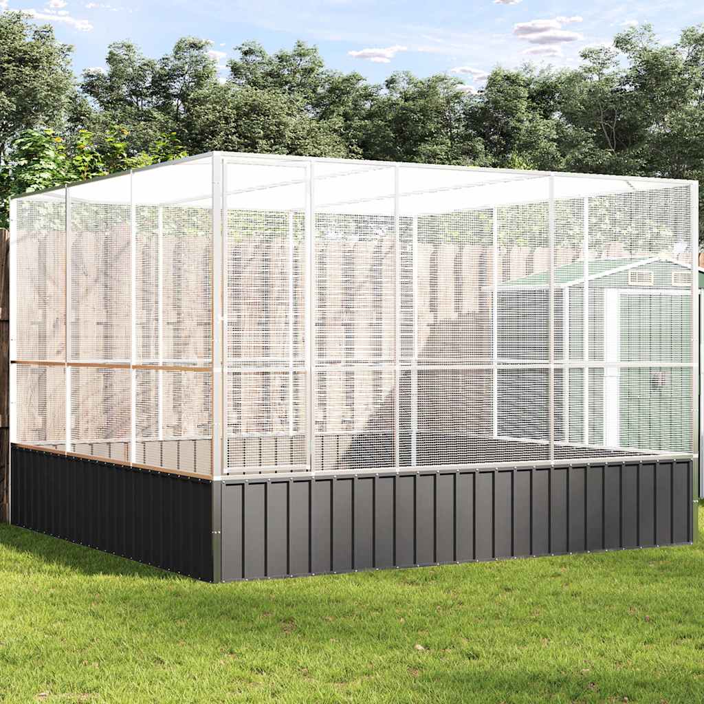 vidaXL Aviary Silver 311x307x212 cm Steel