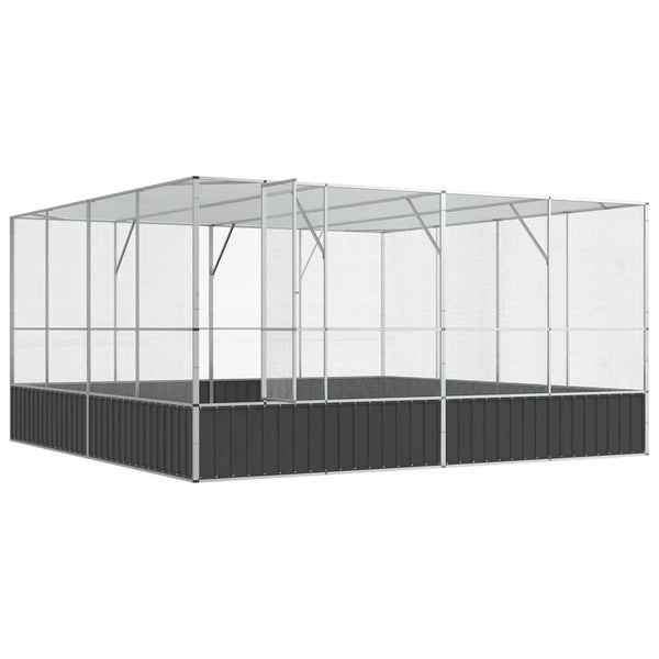 vidaXL Aviary Silver 418x414x212 cm Steel