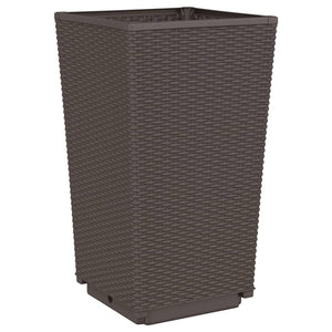 vidaXL Planters 2 pcs Brown 32.5x32.5x57 cm PP