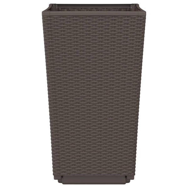 vidaXL Planters 2 pcs Brown 32.5x32.5x57 cm PP