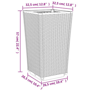 vidaXL Planters 2 pcs Brown 32.5x32.5x57 cm PP