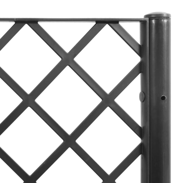 vidaXL Planter with Trellis Black 160x160x140 cm PP