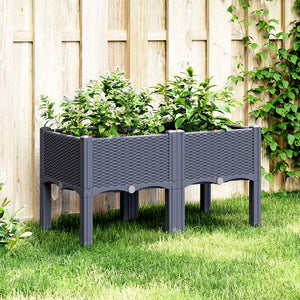 Blaugrauer Pflanzkasten mit Beinen 80x40x42cm
