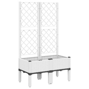 Pflanzkübel mit Rankgitter Weiß 80x40x142cm