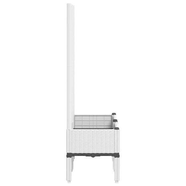 Pflanzkübel mit Rankgitter Weiß 80x40x142cm