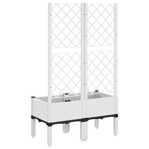 Pflanzkübel mit Rankgitter Weiß 80x40x142cm
