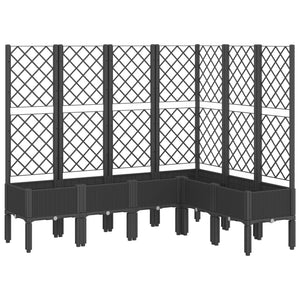 Pflanzkübel mit Rankgitter Schwarz 160 cm