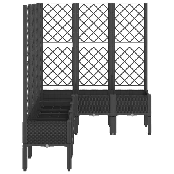 Pflanzkübel mit Rankgitter Schwarz 160 cm