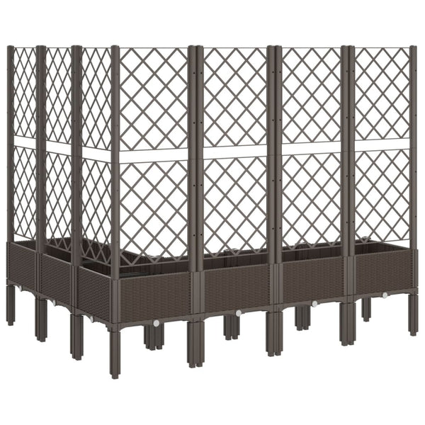 Pflanzkübel mit Rankgitter Braun 160cm