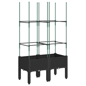 Pflanzkübel mit Rankgitter Schwarz 80cm