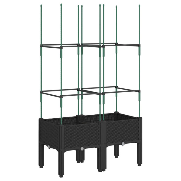 Pflanzkübel mit Rankgitter Schwarz 80cm