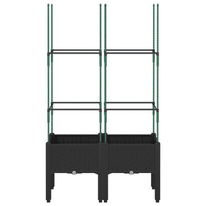 Pflanzkübel mit Rankgitter Schwarz 80cm