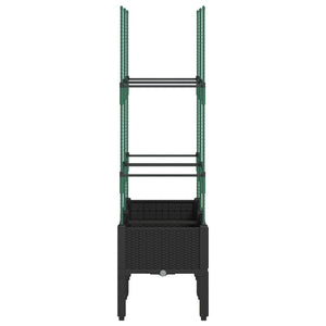 Pflanzkübel mit Rankgitter Schwarz 80cm