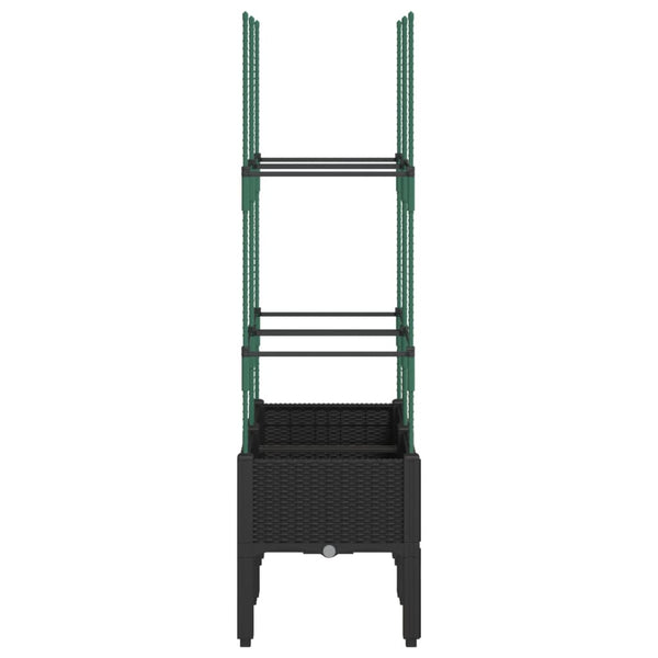 Pflanzkübel mit Rankgitter Schwarz 80cm