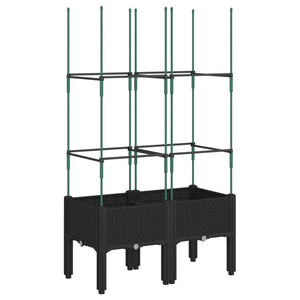 Pflanzkübel mit Rankgitter Schwarz 80cm
