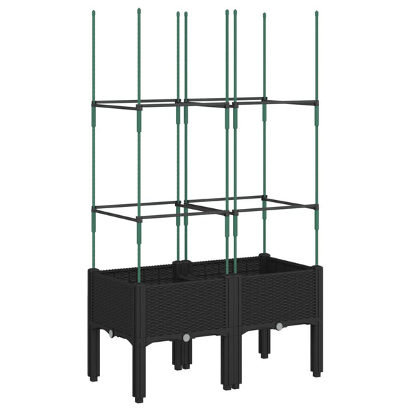 Pflanzkübel mit Rankgitter Schwarz 80cm