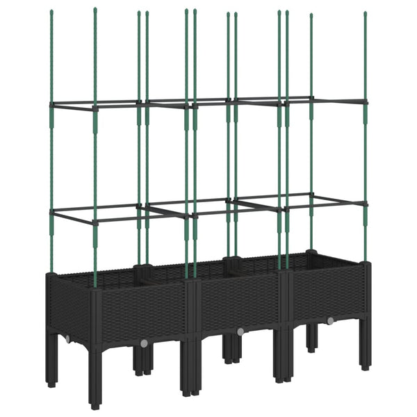 Pflanzkübel mit Rankgitter Schwarz 120cm