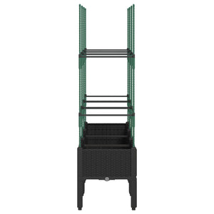 Pflanzkübel mit Rankgitter Schwarz 120cm