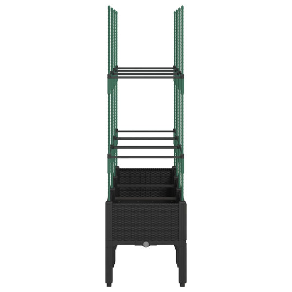 Pflanzkübel mit Rankgitter Schwarz 120cm