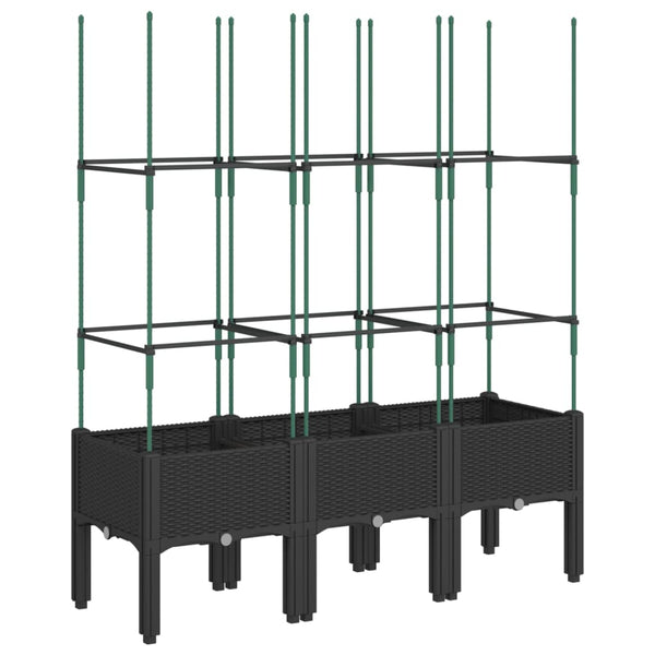 Pflanzkübel mit Rankgitter Schwarz 120cm