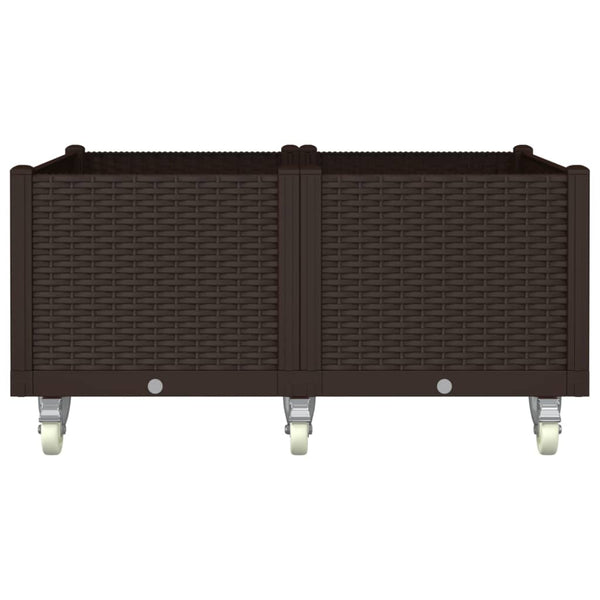 Pflanzkasten mit Rollen Braun 100x80x54 cm