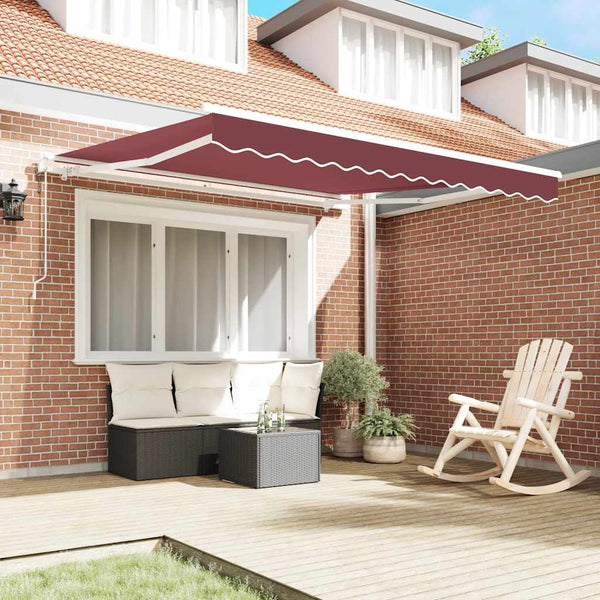 vidaXL Awning Automatic Burgundy 300x250 cm