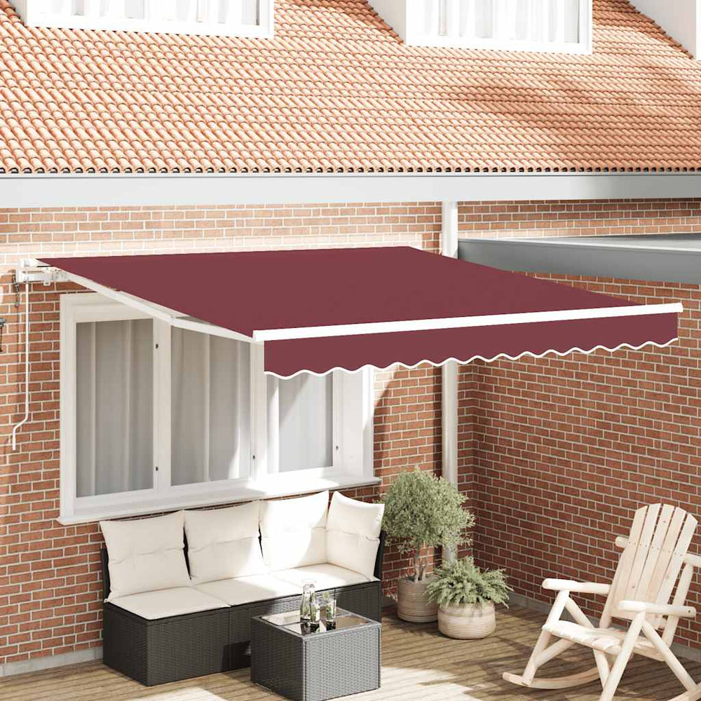 vidaXL Awning Automatic Burgundy 300x250 cm