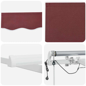 vidaXL Awning Automatic with LED Wine Red 300x250 cm