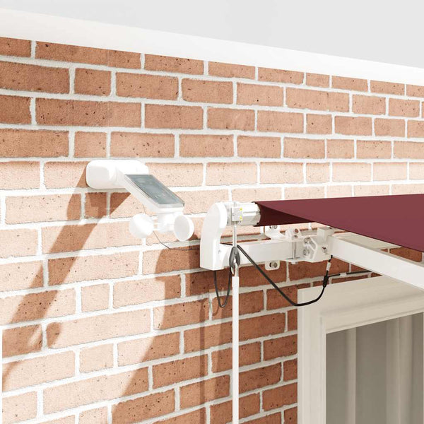 vidaXL Awning Automatic with LED Wine Red 300x250 cm