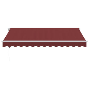 vidaXL Automatic Awning with LED Wine Red 350x250 cm