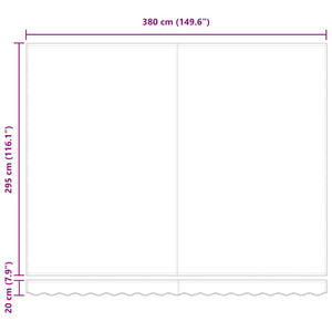 vidaXL Manual Awning with LED Wine Red 400x300 cm