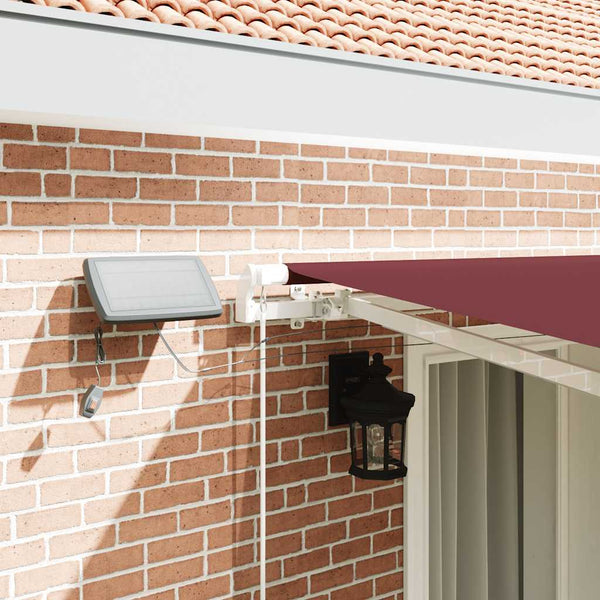 vidaXL Manual Awning with LED Wine Red 400x300 cm