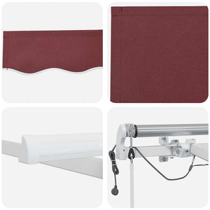 Automatische LED Markise Weinrot 400x300 cm