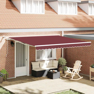 Automatische LED Markise Weinrot 400x300 cm