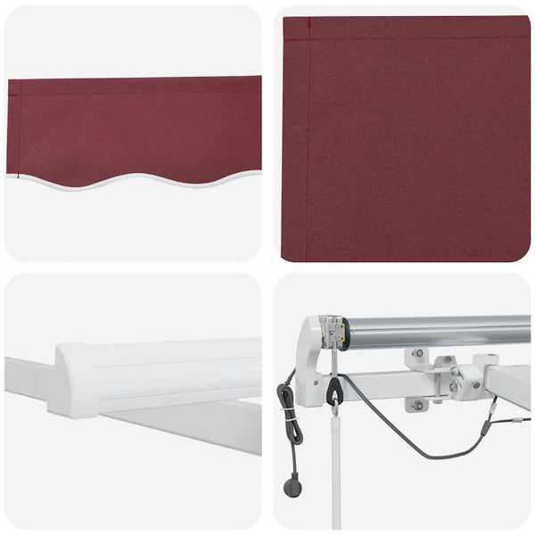 Automatische Weinrote LED Markise 450x300 cm