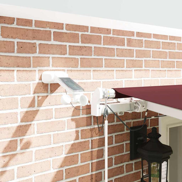 Automatische LED-Markise Weinrot 600x300 cm