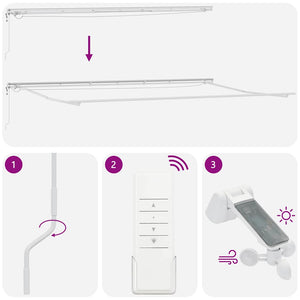Automatische LED-Markise Weinrot 600x300 cm