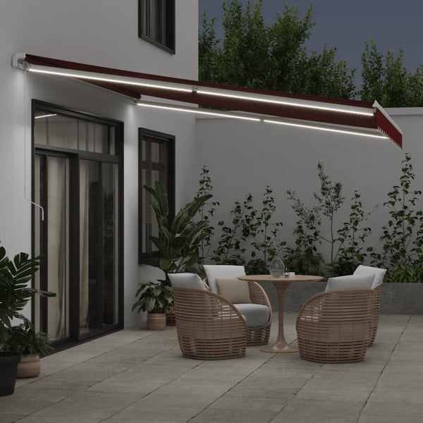 Manuelle Weinrote LED Markise 400x350 cm