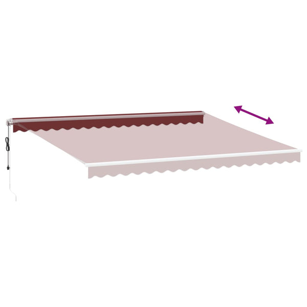 Automatische LED Markise Weinrot 450x350 cm