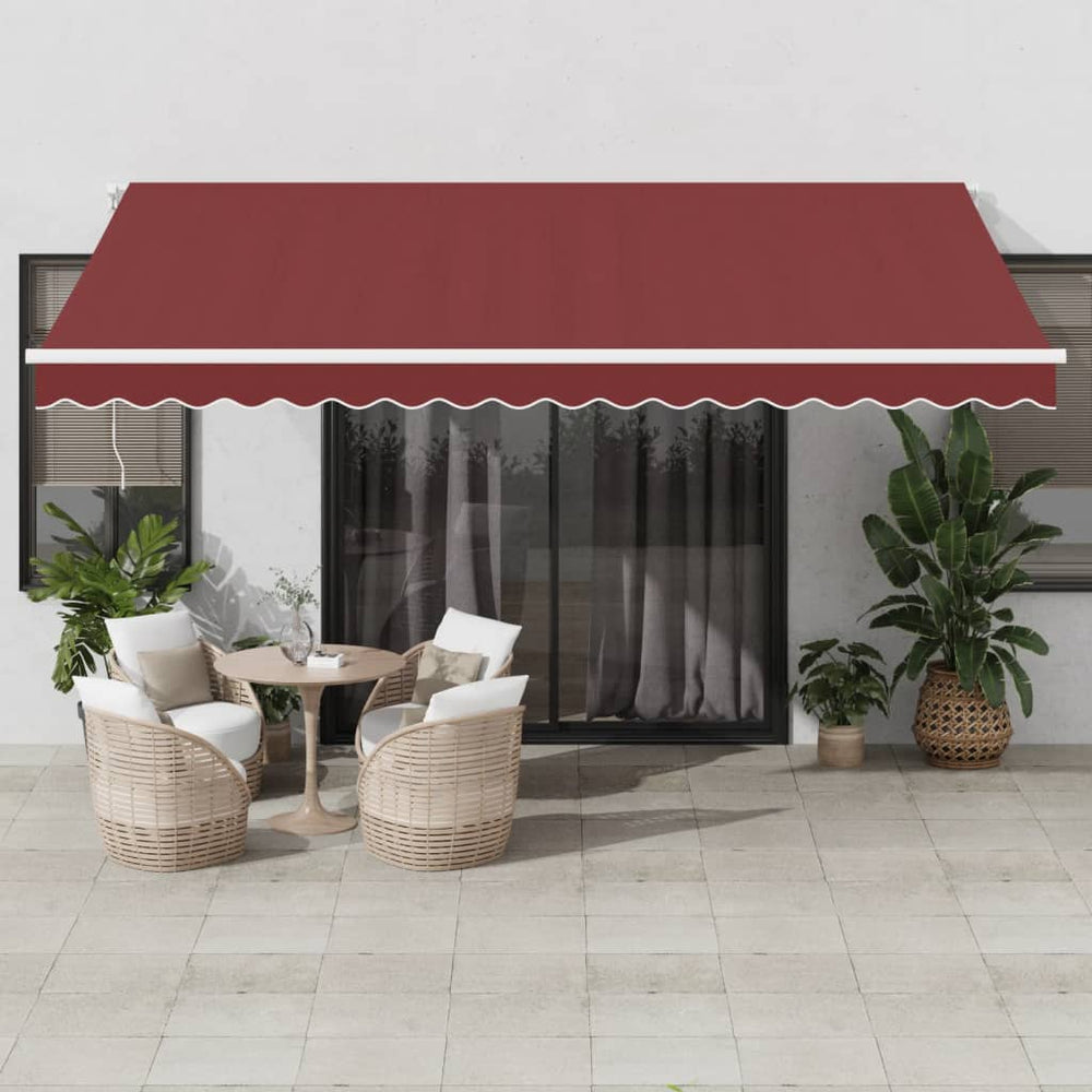 Automatische LED Markise Weinrot 450x350 cm