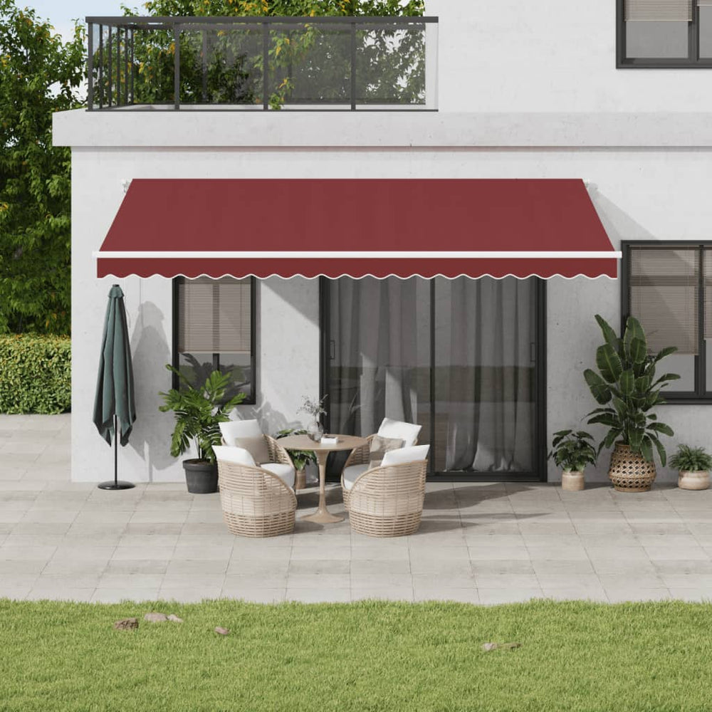 vidaXL Awning Automatic Burgundy 500x350 cm