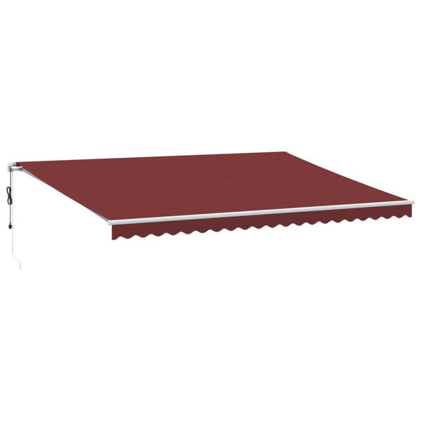 vidaXL Awning Automatic with LED Wine Red 500x350 cm