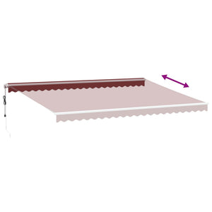 vidaXL Awning Automatic with LED Wine Red 500x350 cm