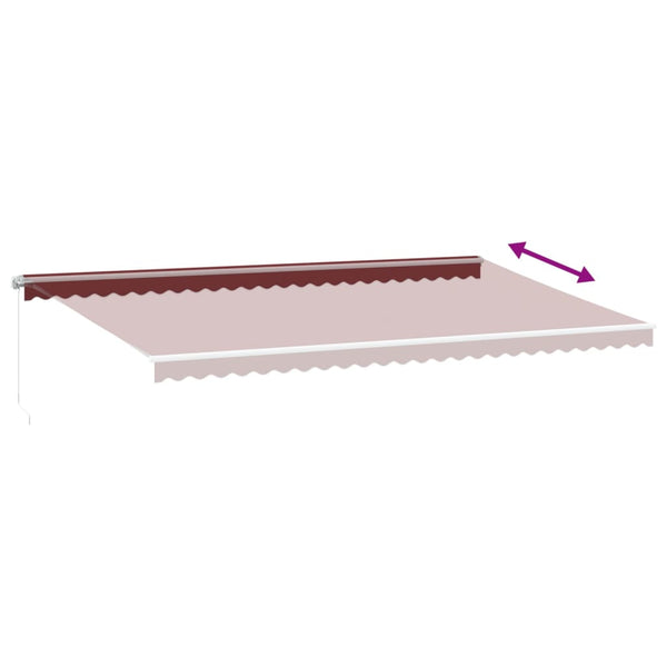 vidaXL Manual Awning Wine Red 600x350 cm
