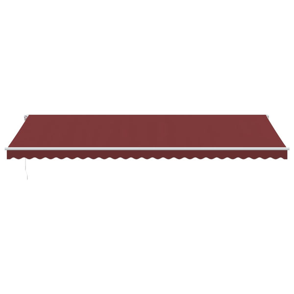 vidaXL Manual Awning with LED Wine Red 600x350 cm