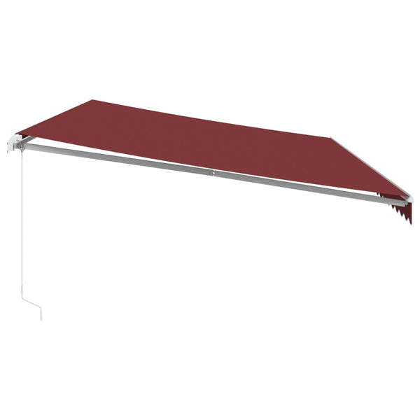 vidaXL Manual Awning with LED Wine Red 600x350 cm
