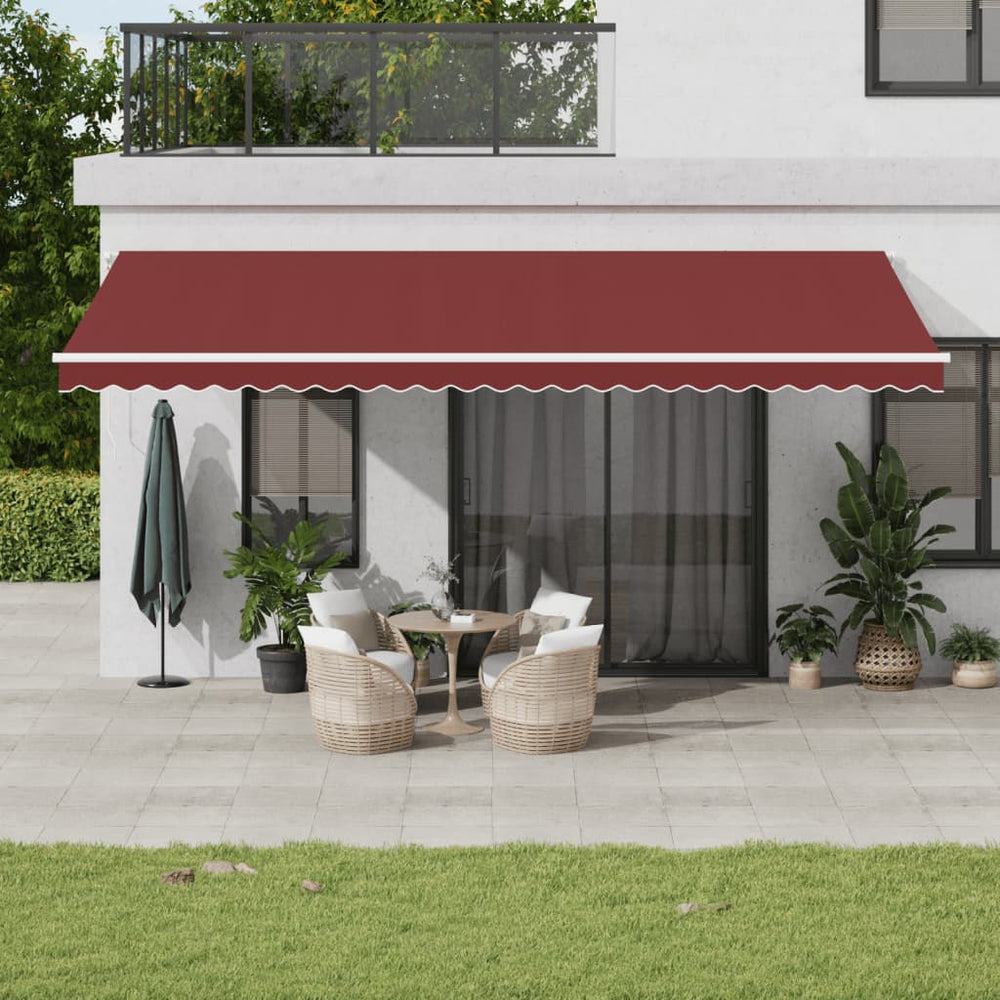 vidaXL Awning Automatic Burgundy 600x350 cm