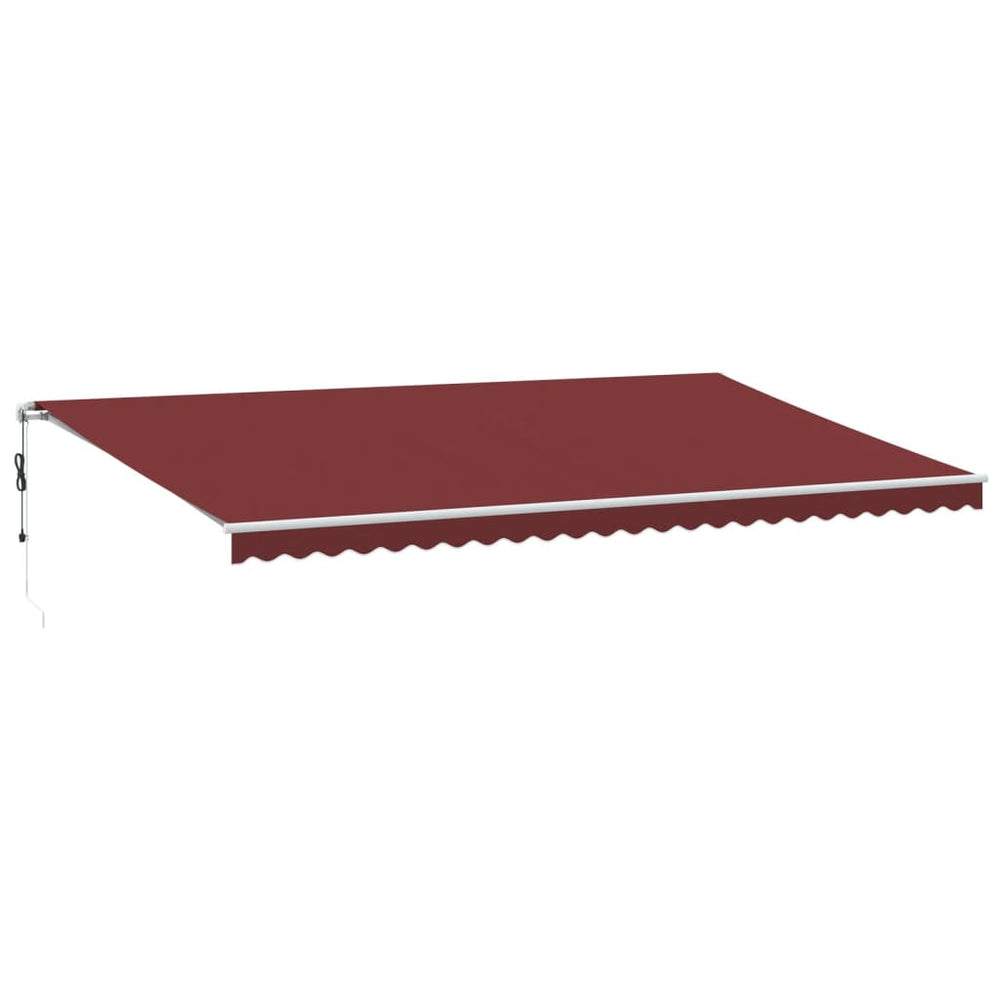 vidaXL Awning Automatic with LED Wine Red 600x350 cm