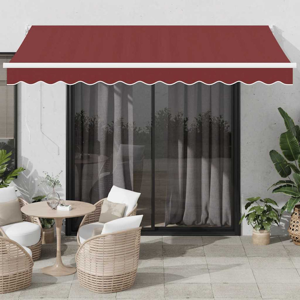 vidaXL Awning Automatic Burgundy 350x250 cm
